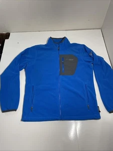 Columbia Giacca Uomo Blu Medio Titanio Tech Fleece Maglione Polartec Full Zip - Foto 1 di 12
