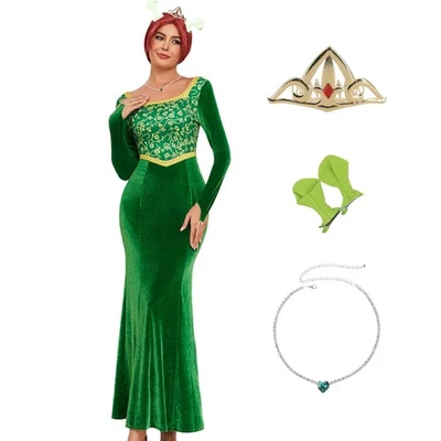 Disfraz de Princesa para Mujer Vestido de Princesa Adulto Mangas Largas Verde Vestido Vestido... Foto 1 de 4