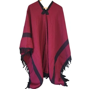 Argentinischer Baumwoll Poncho Fransen geschlechtsneutral Western Hippie Bohemian One Size - Bild 1 von 5