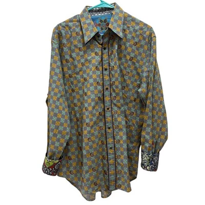 Robert Graham Mens Long Sleeve Button Up Shirt Paisley AOP Flip Cuff Colorful XL - Image 1 of 4