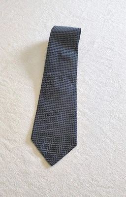 Polo Ralph Lauren Masculino 100% Seda Gravata Azul Marinho Bronzeado Padrão Geométrico Clássico - Imagem 1 de 4