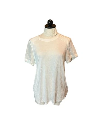 Blusa Top Camisa Fossil Blanca Mezcla SEDA Elastizada Blanca Manga Corta Talla L Foto 1 de 4