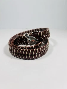 Vintage TOMMY BAHAMA Geflochtener brauner Gürtel aus Leder und Seil Größe 38 Hergestellt in Spanien - Bild 1 von 8