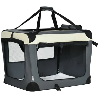 PAWHUT Hundebox faltbar Hundetasche Transporttasche mit Kissen 70 x 51 x 50 cm