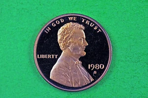 1980-S Cameo Lincoln Penny US GEM Proof Coin - Picture 1 of 1