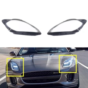 Pair Headlight Lens Clear Cover Shell+Sealant Glue For For Jaguar F-TYPE 2014-20 - Picture 1 of 22