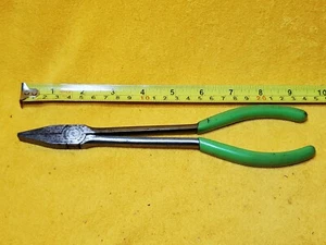 SNAP-ON TOOLS 609CP 9&1/4" GREEN DUCKBILL SERRATED FLAT NEEDLE NOSE PLIERS USA - Picture 1 of 5