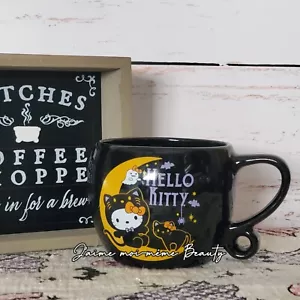 Rare Hello Kitty Halloween Black Cat in the Moon Ceramic Mug - NWT - Picture 1 of 4