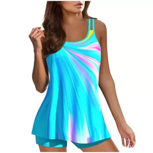 Tankini With Shorts Swimsuits For Women Two Piece Fast Dry Swimming Beachwear - Picture 1 of 11
