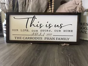 This Is Us Personalised Family Wooden Sign plaque Country,Home decor - Picture 1 of 2