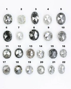 Salt and Pepper Loose Oval Shape Galaxy Diamonds For Engagement Ring - Picture 1 of 9