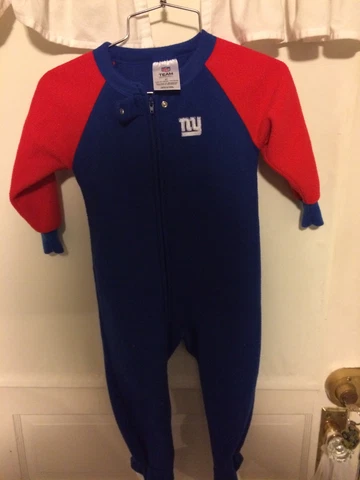 NFL Team Apparel New york giants football fleece sleeper pajamas 3T Cover