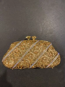 Joan Boyce Gardenia Bling Evening Bag Clutch No Chain - Picture 1 of 7