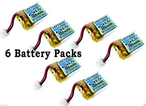 6 Packungen Lectron Pro 3,7 Volt 100mAh 20C Lipo Estes Proto X / SLT Nano Quadrocopter - Bild 1 von 1