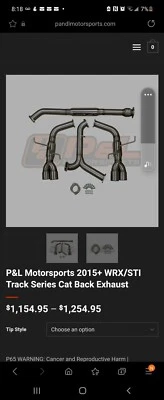 2015 и выше wrx sti P&L полный 3» Catback  - Изображение 1 из 4