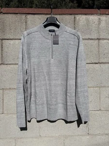 Neu mit Etikett $ 395 Peter Millar Crown handgefertigter Pullover Leinen Wolle 1/4-Reißverschluss grau Gr. 2XL - Bild 1 von 8