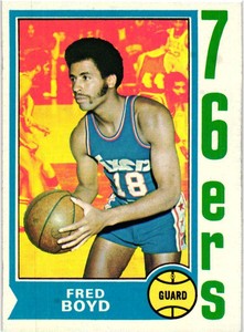1974-75 Topps Basketball Set Break #154 Fred Boyd EX- Free Shipping 