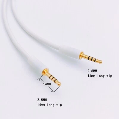 2.5mm male to 2.5 male 4 conductor 1meter 3ft with 14mm long tip - Image 1 of 4