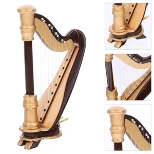 1PC Miniature Harp Model Mini Wooden Harp Instrument Model with Storage Box - Picture 1 of 11