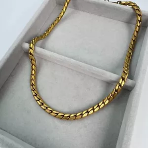 Auténtico collar de cadena de oro MIRIAM HASKELL patente vintage usado Japón - Imagen 1 de 7