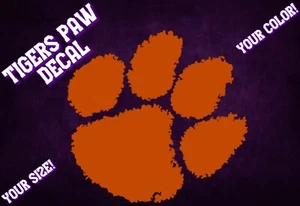 Calcomanía de vinilo Clemson Tiger Paw - Universidad de Clemson - Stanley / Automático / Teléfono celular - Imagen 1 de 3