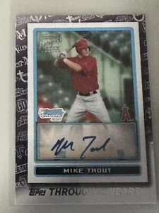2021Topps Bowman Chrome Mike Trout Auto Reprint Through The Years Angels TTY28 - Picture 1 of 2