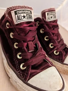 Damen Converse Größe 4 EU 36,5 Samt Velour Sneaker Pumps Burgund Rosa - Bild 1 von 8