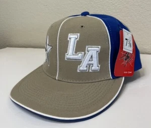 LA Los Angeles Herren eng anliegender Hut Größe 7 3/8 grau royalblau - Bild 1 von 5
