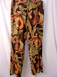 Ralph Lauren Hose Gr. 8 braun Herbst Blumen Jakobsmuschelmuster 100 % Leinen vorne flach - Bild 1 von 5
