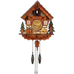 Cuckoo Clock Handcrafted Traditional Black Forest Wood Clock Wall Decor - Picture 1 of 6