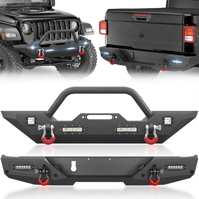 Front / Rear Bumper For 2020-2025 Jeep Gladiator JT With LED Lights & D-rings Foto 1 de 4