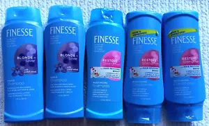 Finesse Shampoo Conditioner Lot Blonde Silver Purple Restore Strengthen Omega 9 - Picture 1 of 9