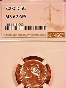 2000 D NGC MS67 6FS JEFFERSON NICKEL Top pop ! - Picture 1 of 4