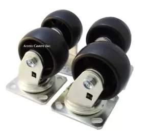 4PHS 4" Toolbox Swivel Caster Set of 4, Polyolefin Wheels, 2400 lb Capacity - Picture 1 of 3