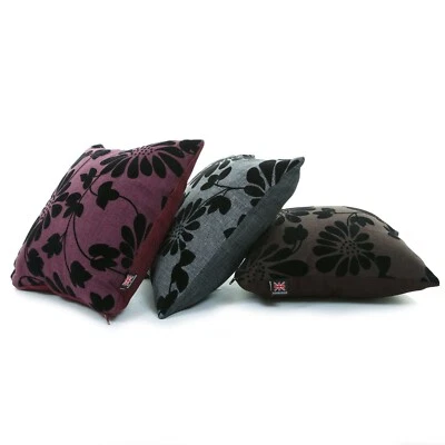 Soft Chenille Floral Pattern Fabric Handmade Cushions Includes Filling Insert - Image 1 of 4