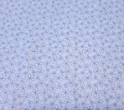 28" Basically Hugs Flannel Helen Stubbings P&B Textiles Blue Gridded Floral - Image 1 of 3