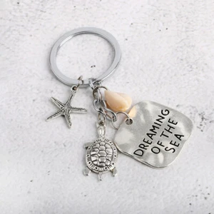 Turtle Starfish Keychain Pendant Dreaming Of The Sea Alloy Key Ring Bag Ornam_ji - Picture 1 of 4