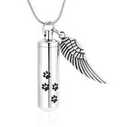Cremation Jewelry Paw Print Cat Urn Necklaces For Dog Ashes Pet Cylinder Pendant