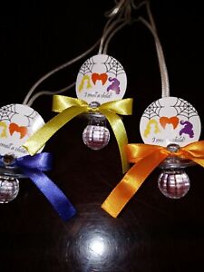 24 Hocus Pocus Baby Shower Pacifier Necklaces Favors Yellow, Orange, Purple
