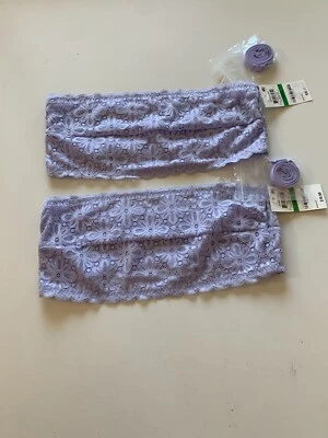NWT! Lot of 2 Jenni by Jennifer Moore Women's Sz L Lace Bandeau Bra w/ Straps - Image 1 of 4