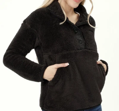 Suéter Pullover Spyder Sherpa 1/4 Cuello a Presión Talla Grande Negro $159 Acogedor Foto 1 de 4