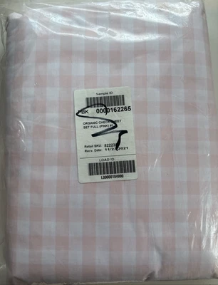 Juego de sábanas COMPLETAS Pottery Barn Kids Organic Check - Rosa - MUESTRA - Nuevo Foto 1 de 4