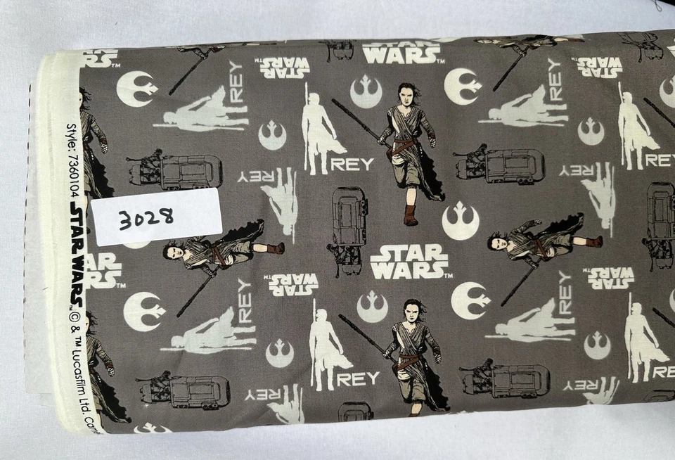 Tela artesanal de edredón de algodón Rey On Grey Star Wars de Camelot por yarda Foto 1 de 1