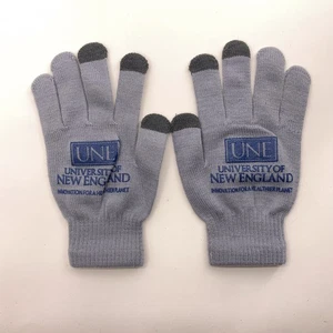 UNE University of New England gray thin stretch winter glove - Picture 1 of 4