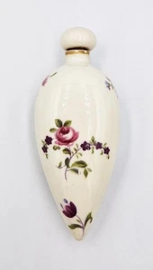 VICTORIAN ROYAL WORCESTER PORCELAIN FLORAL SCENT BOTTLE c1880 - Picture 1 of 9
