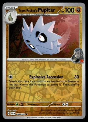 TEAM ROCKET'S PUPITAR 095/182 COMMON DESTINED RIVALS POKEMON - Image 1 of 4