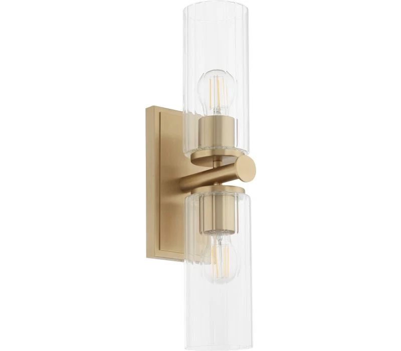 Quorum Lighting 540-2-80 Juniper Wall Mount, 2-Light 200 Total Watts, Aged Brass - Image 1 of 1