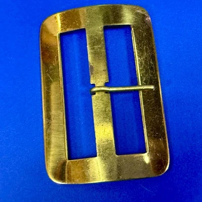 Thick Metal Center Bar Single Prong Gold Color Replacement Large Belt Buckle - Image 1 of 4