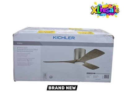 KICHLER 48 in. Indoor Brushed Nickel Low Profile Ceiling Fan w/Integrated LED - Image 1 of 4