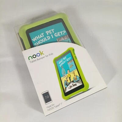 Nook 7.0 Tablet Bumper For Kids Dr Seuss Lime Green Micro Foam Protector Cover - Image 1 of 4